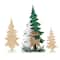 Glitzhome; Glitzhome® Set of 3 Wooden Christmas Reindeer & Tree Table Decor; Category:Christmas Tabletop Decor; Image:2